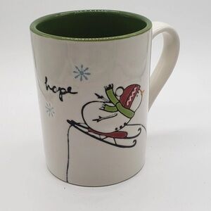 Snowman Mug With The Word "HOPE" on outside Made by Tag , Winter Christmas